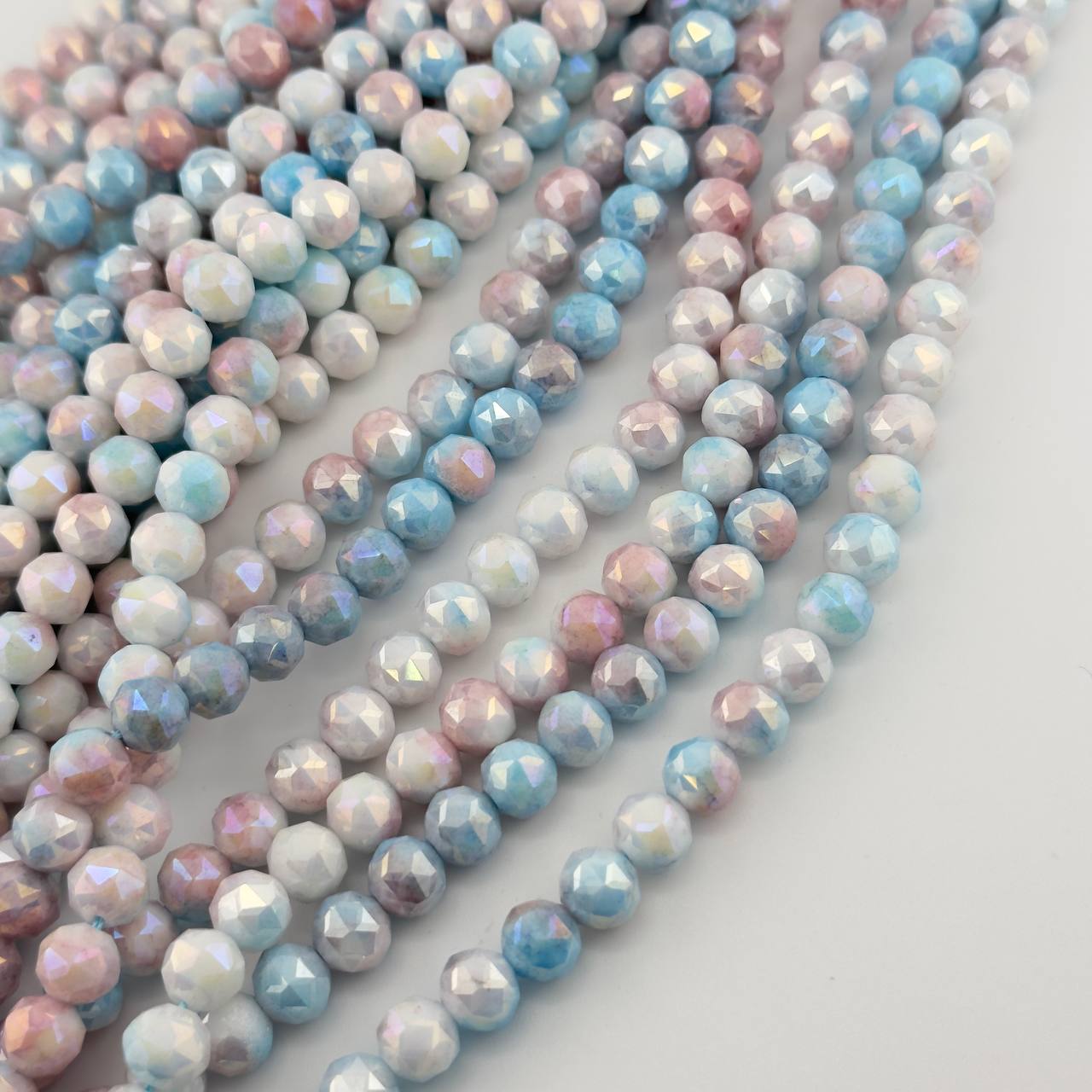 Чешское стекло размер 7,5мм цвет мультицвет