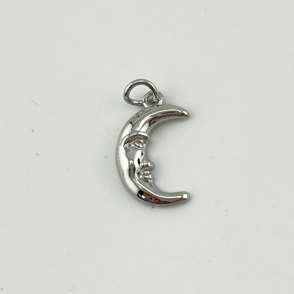 Подвеска Луна размер 10*15мм цвет серебро