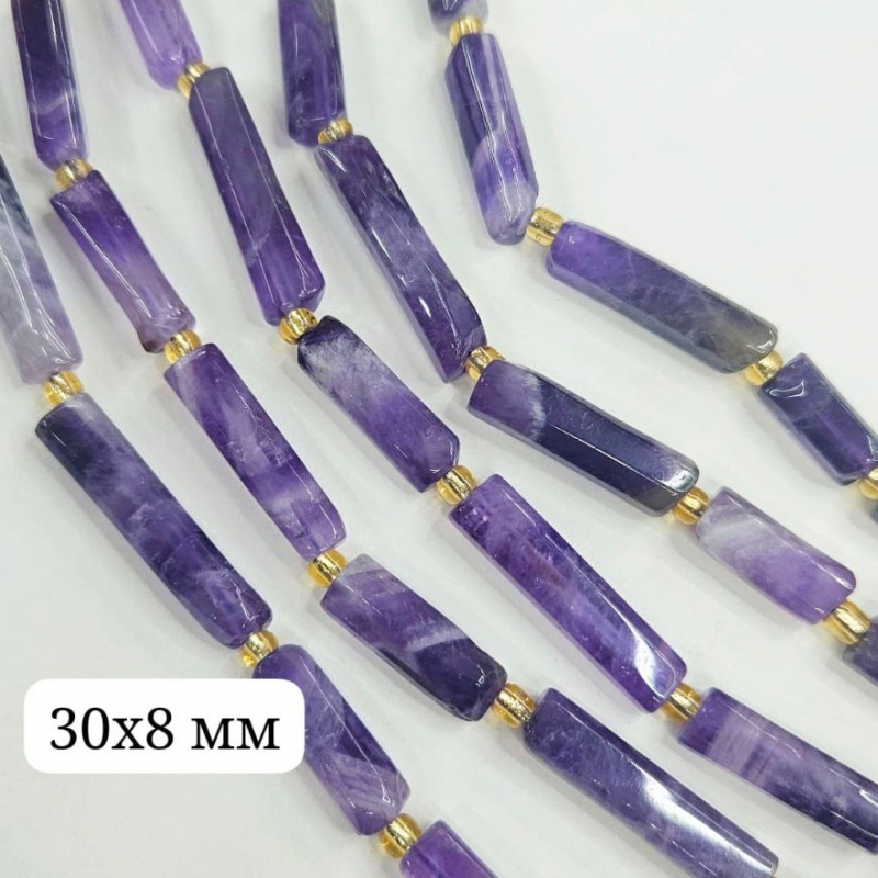 Бусины Аметист 30*8мм натуральный камень